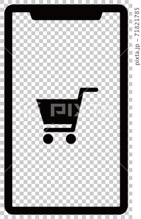 Vector illustration of smartphone shopping cart icon 71821785