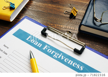 Form of Loan Forgiveness Agreement and yellow pen. Form of Loan Forgiveness Agreement and yellow pen. 71822316