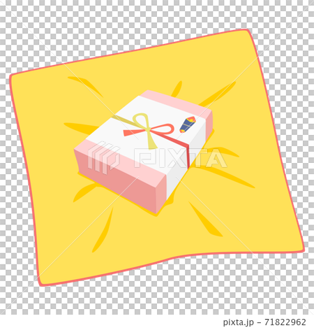 一件禮物的例證與劍的。將禮物包裝在浴缸中之前的禮物。 71822962