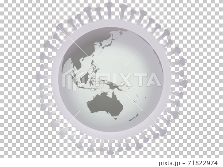 コロナウィルスと地球のイラスト 71822974