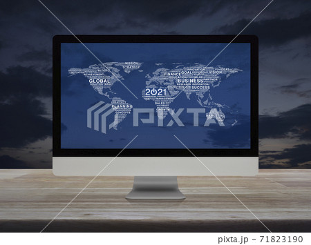 Happy new year 2021 global business start up concept, Elements of this image furnished by NASA 71823190