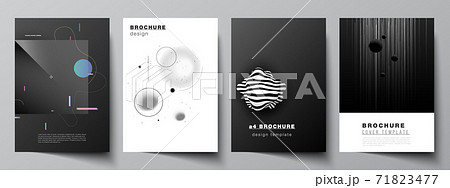 Vector layout of A4 format cover mockups design templates for brochure, flyer layout, booklet, cover design, book design, brochure cover. Tech science future background, space astronomy concept. 71823477