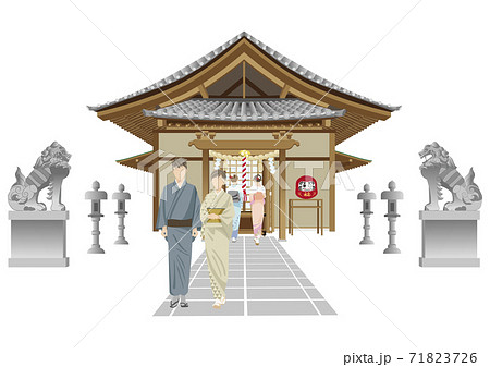 参拝　神社　お参り 71823726