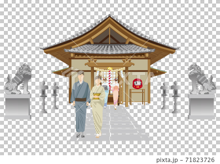 参拝　神社　お参り 71823726