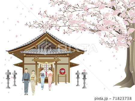 参拝　神社　お参り 71823738