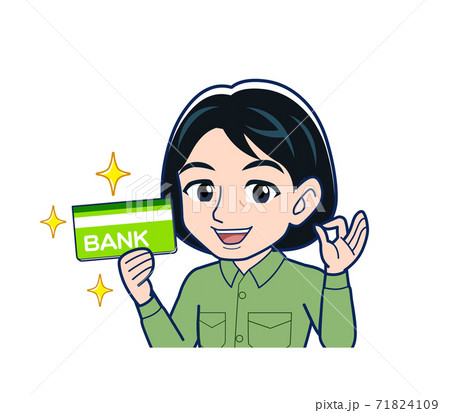 Young woman in green work clothes 71824109
