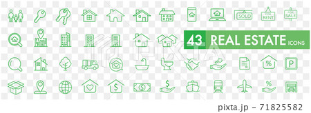 Real Estate icons collection vector Real Estate icons collection vector 71825582