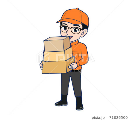 Young man in orange work clothes Young man in orange work clothes 71826500