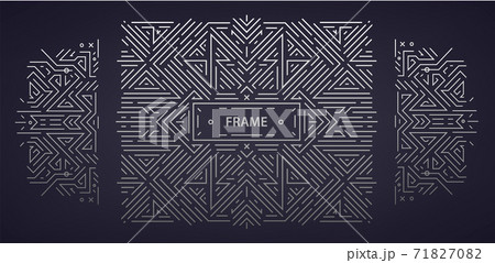 Vector set of abstract art deco frames. Linear modern style, monogram geometric banners, luxury packaging design, poster, invitation 71827082