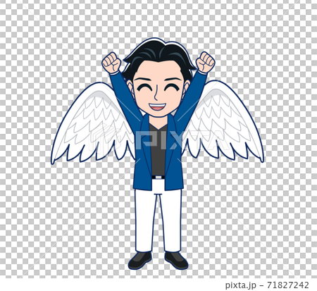 Young man in a blue jacket Young man in a blue jacket 71827242