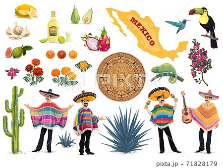 Mexican food, culture and travel symbol set 71828179