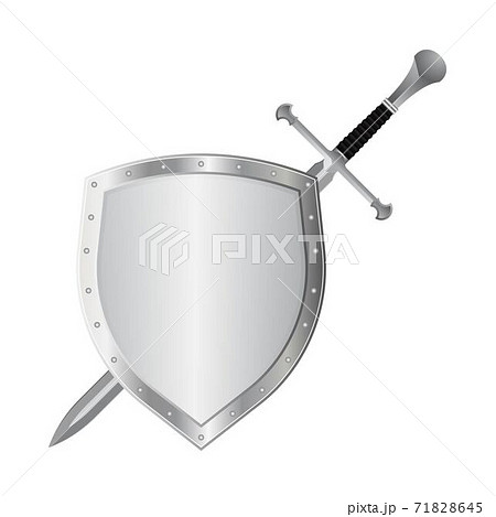 Medieval sword and shield vector illustration isolated on white background Medieval sword and shield vector illustration isolated on white background 71828645