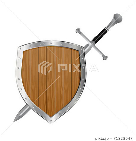 Medieval sword and shield vector illustration isolated on white background Medieval sword and shield vector illustration isolated on white background 71828647