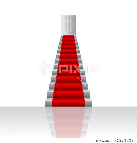 Stairs to door vector illustration. Growth concept. Goal to be won. 71828705