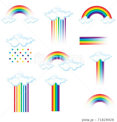 Set of colorful rainbows. Vector illustration Set of colorful rainbows. Vector illustration 71828926