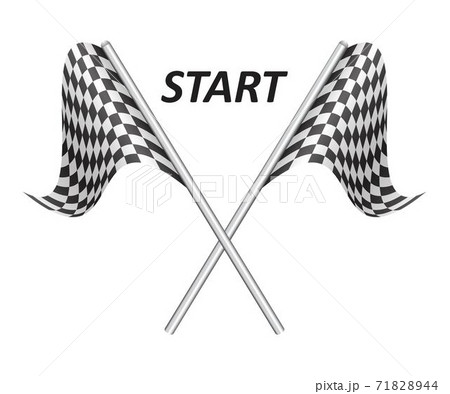 Race flags vector illustration isolated on white background. Auto racing flags. Race flags vector illustration isolated on white background. Auto racing flags. 71828944