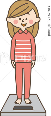 体重測定のイラスト素材