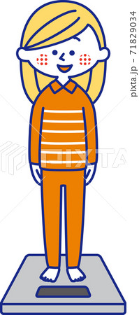 体重測定のイラスト素材