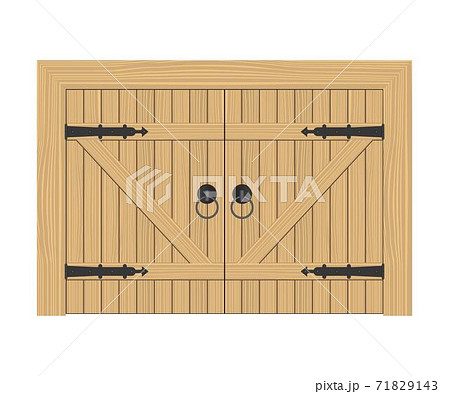 Old wooden door vector illustration isolated on white background Old wooden door vector illustration isolated on white background 71829143