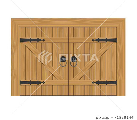 Old wooden door vector illustration isolated on white background Old wooden door vector illustration isolated on white background 71829144