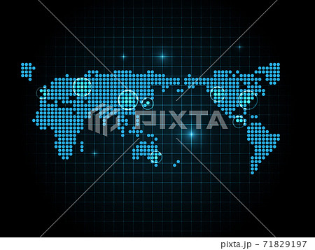 世界地図　ドット　モザイク 71829197
