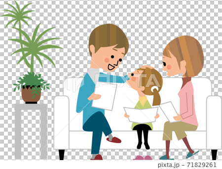 ソファで家族会議 71829261