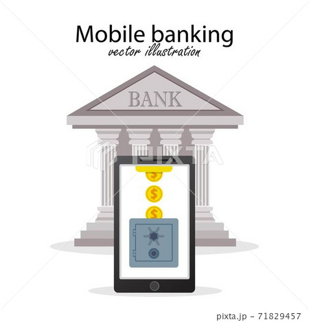 Mobile banking concept. Vector illustration in flat design. Mobile banking concept. Vector illustration in flat design. 71829457