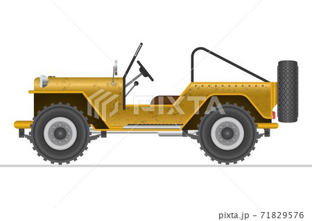 Military off road car vector illustration isolated on white background 71829576