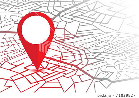 GPS navigator pin. Map with a pin isolated on white background 71829927