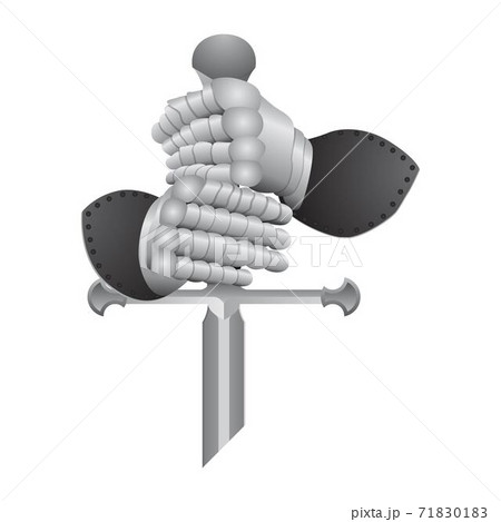 Knight gloves and sword vector illustration 71830183