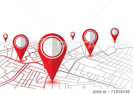 Pin in showing location on gps navigator map. Vector illustration 71830236