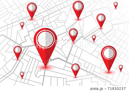 Pin in showing location on gps navigator map. Vector illustration 71830237