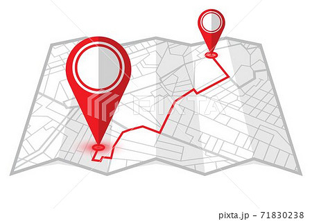 Pin in showing location on gps navigator map. Vector illustration 71830238