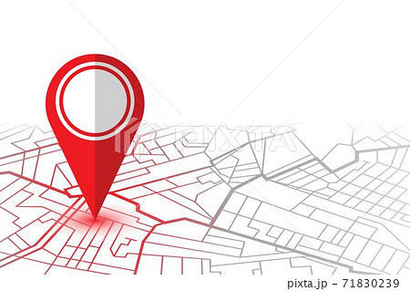 Pin in showing location on gps navigator map. Vector illustration 71830239