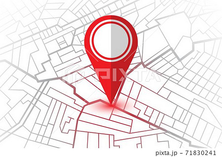 Pin in showing location on gps navigator map. Vector illustration 71830241