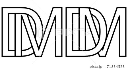 Logo Md Dm Icon Sign Two Interlaced Letters M のイラスト素材