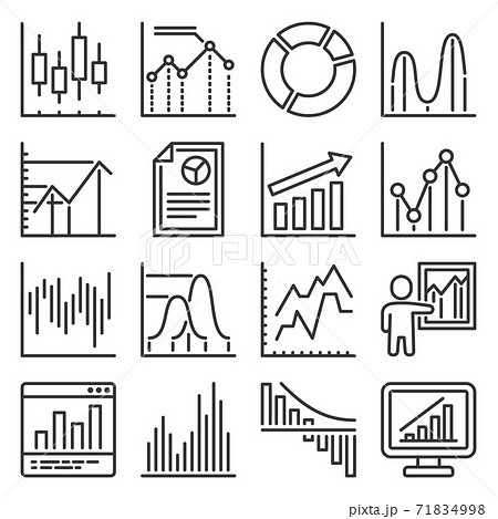 Business Charts and Graph Icons Set. Vector 71834998