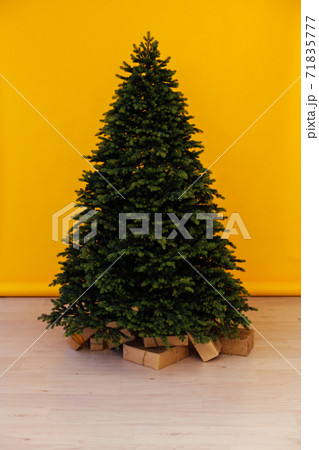 Beautiful holdiay decorated room with Christmas tree with presents under it 71835777
