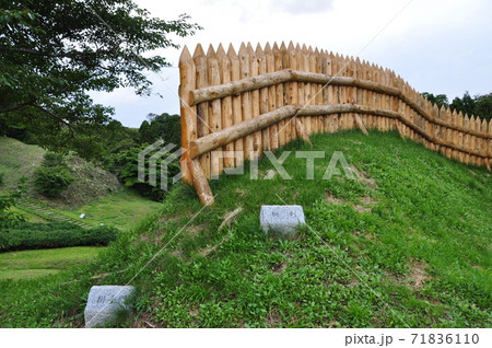 史跡上之国館跡、勝山館跡の柵:北海道上ノ国町 史跡上之国館跡、勝山館跡の柵:北海道上ノ国町 71836110