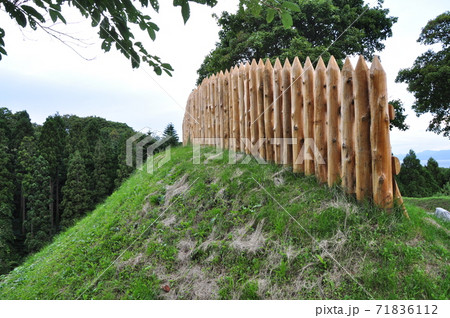 史跡上之国館跡、勝山館跡の柵:北海道上ノ国町 史跡上之国館跡、勝山館跡の柵:北海道上ノ国町 71836112
