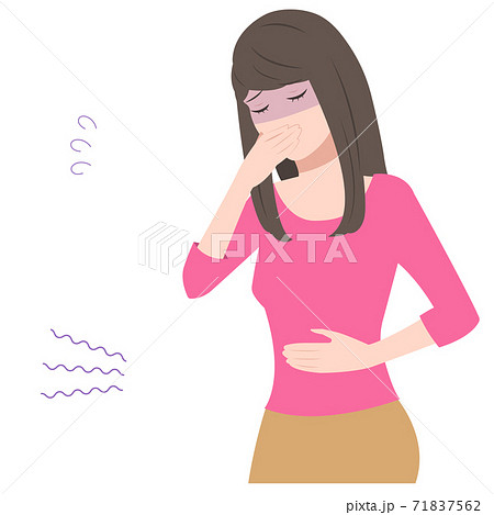 吐き気　腹痛　女性 71837562