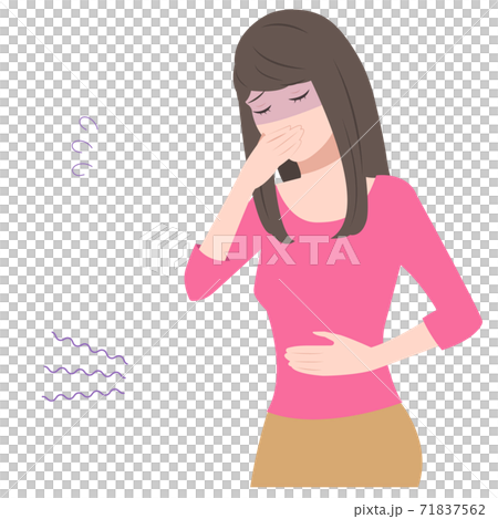 吐き気　腹痛　女性 71837562