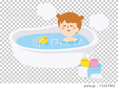 A girl taking a bath 71837962