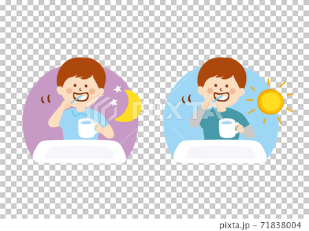 歯磨きをする男の子 71838004