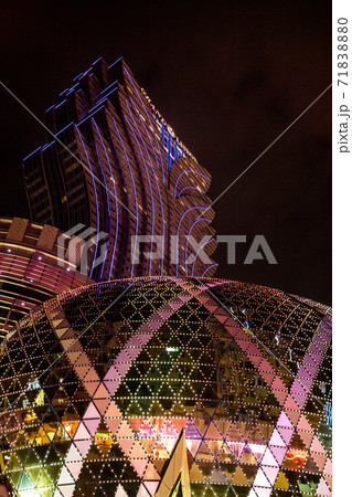 Street views and casinos of Macau by night Street views and casinos of Macau by night 71838880