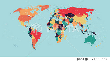 World political vector detailed map 71839665