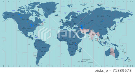 Vector Timezone world map 71839678