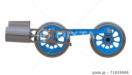 The wheels of the locomotive. 3D render 71839966