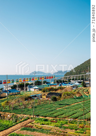 View of Cheongsapo village and blue ocean in Busan, Korea 71840892
