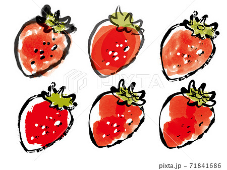 手書き風の苺イラストのイラスト素材